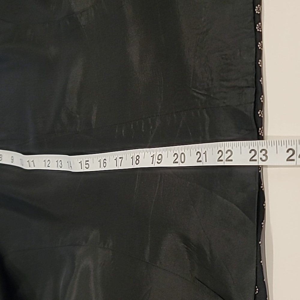 Patrick Collection 100% Silk Collarless Jacket Black White Medium - Picture 15 of 15